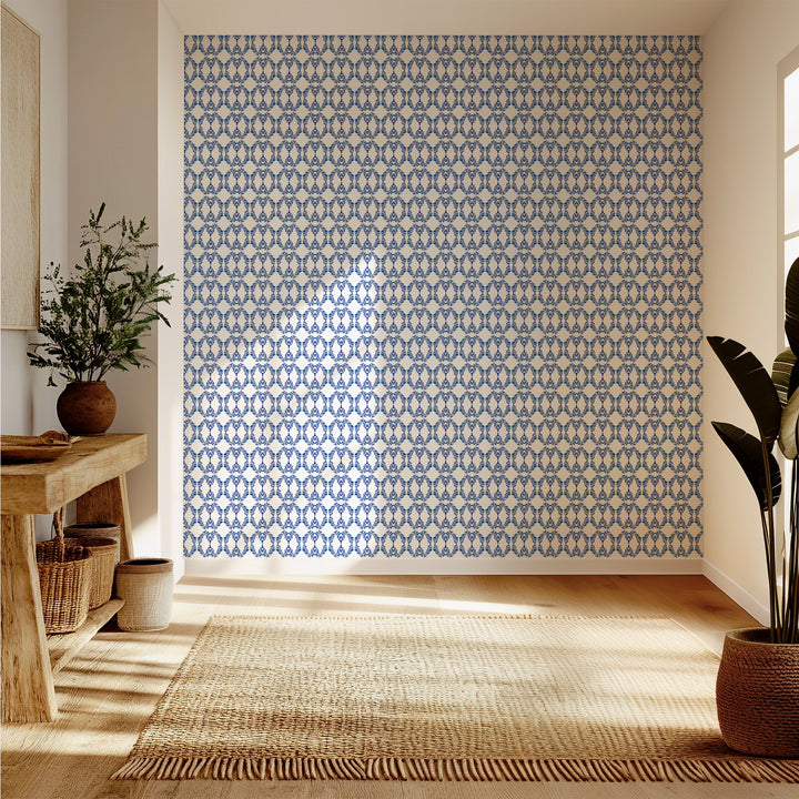 Beverly Link - Navy Wallpaper by The Blush Label