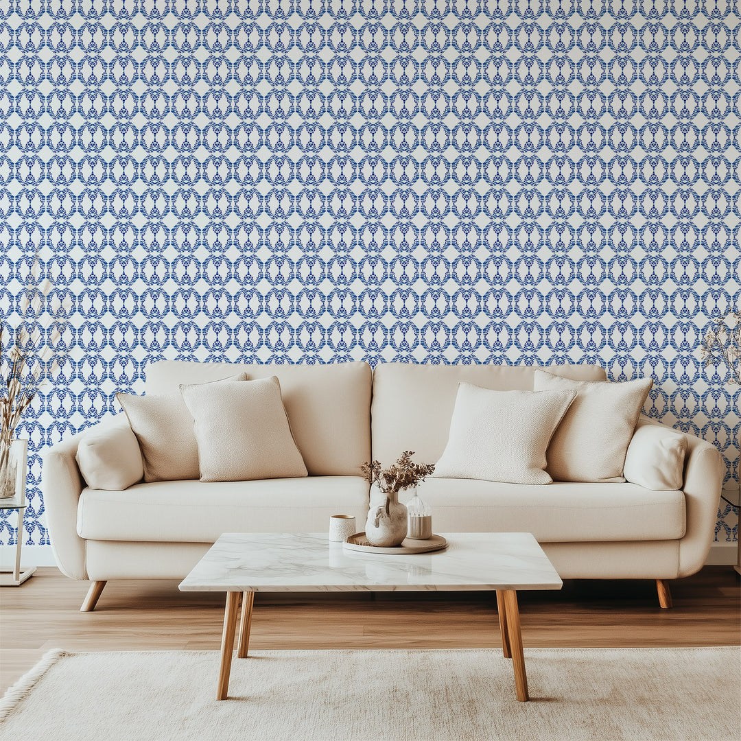 Beverly Link - Navy Wallpaper by The Blush Label