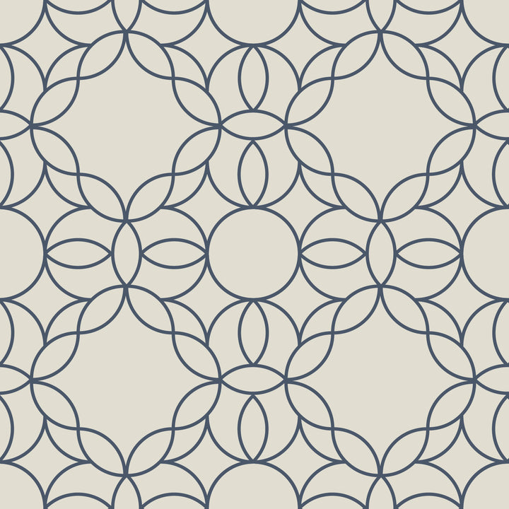 Bloom Ring - Oxford Blue Wallpaper