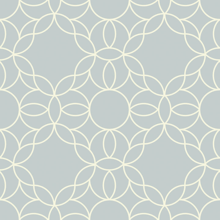 Bloom Ring - Pale Mineral Blue Wallpaper