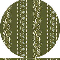 Botanic Stripe - Olive Floral Wallpaper