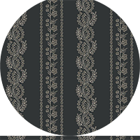 Botanic Stripe - Soot Black Floral Wallpaper