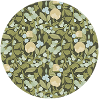 Budding Grove - Deep Olive Floral Wallpaper