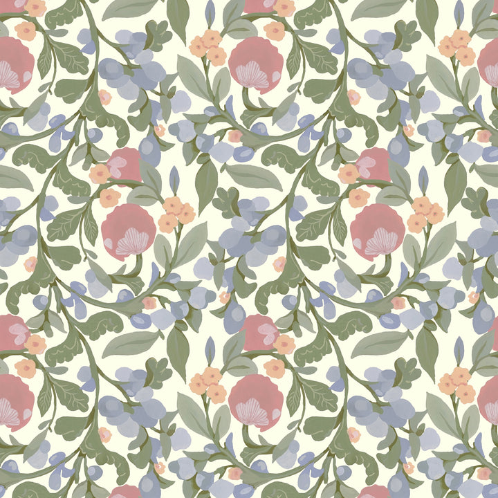 Budding Grove - Spring Blossom Floral Wallpaper