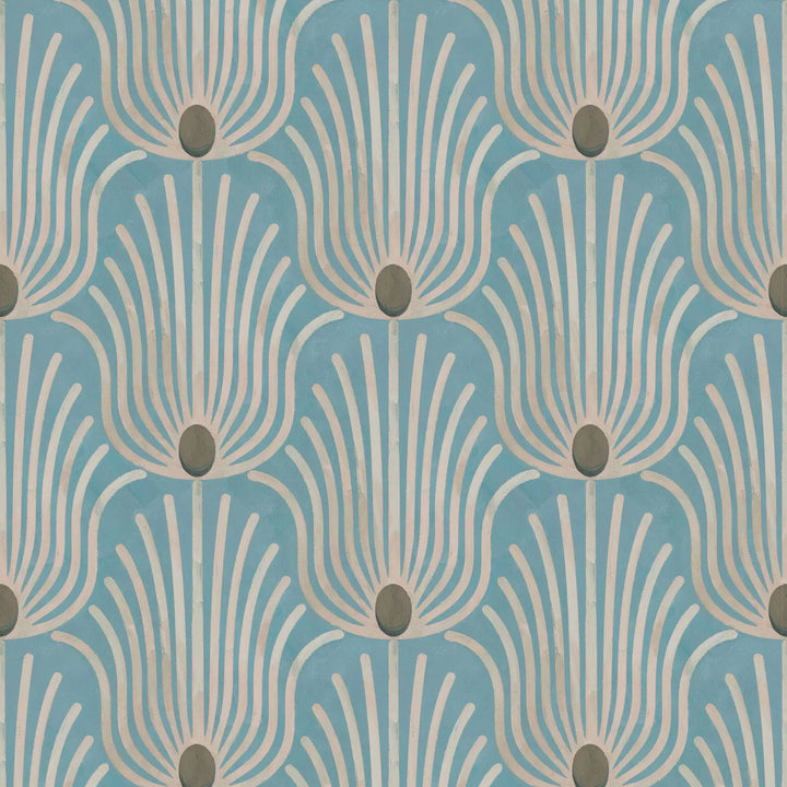 Carlyle Feather - Blue Jewel Wallpaper