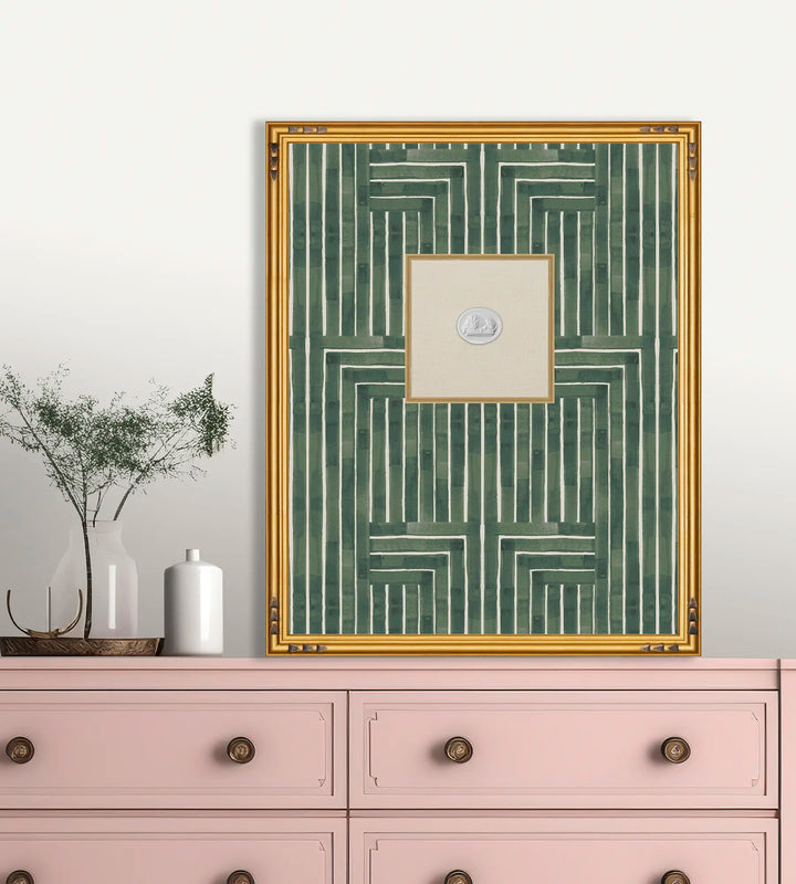 Framed Intaglio Wall Art - Chiseled - Emerald