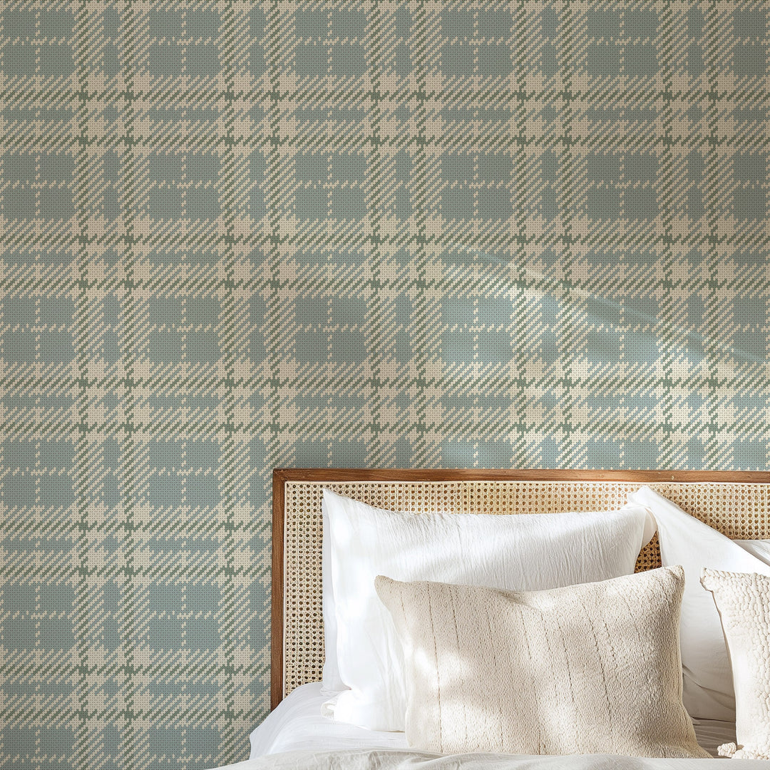 Clark Plaid - Lake Shore Blue Wallpaper