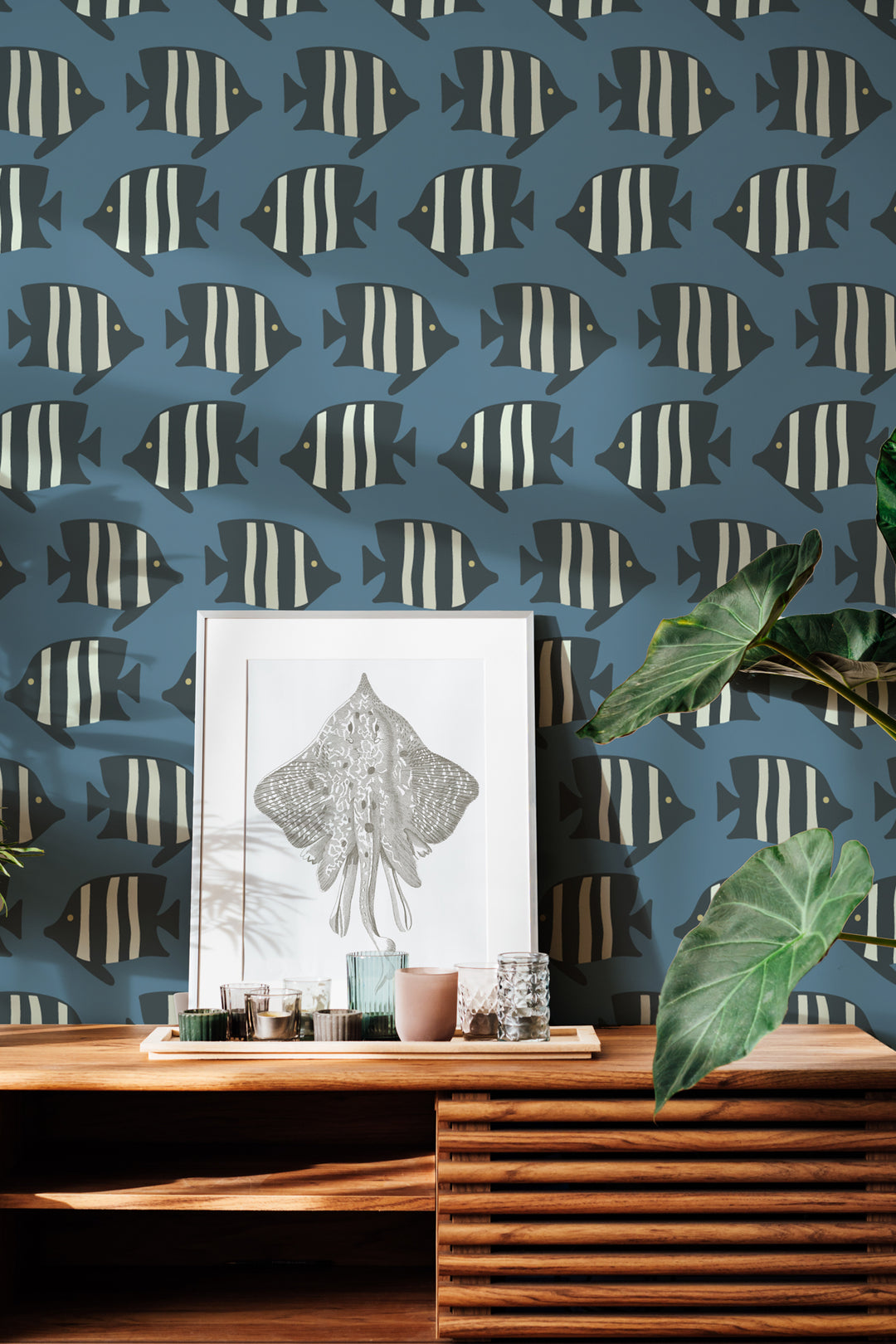 Coastal Fish - Blue Wallpaper