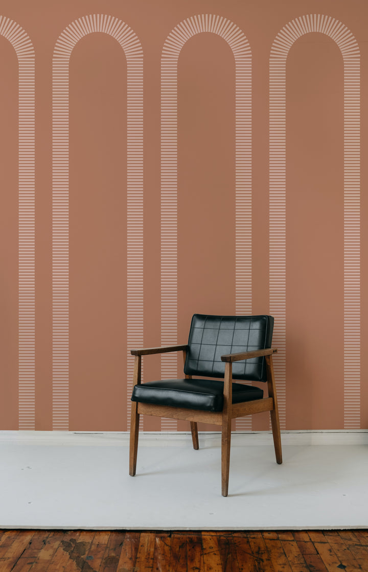 Colonnade - Brown Clay Wallpaper
