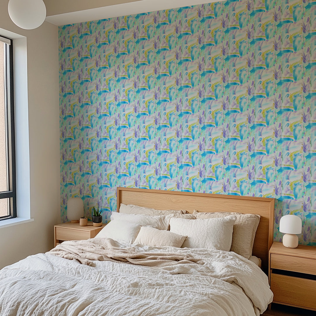 Cotton Candy - Light Blue Wallpaper by The Blush Label