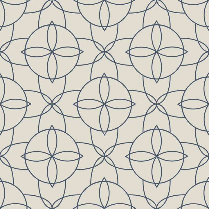 Court Rosette - Oxford Blue Wallpaper