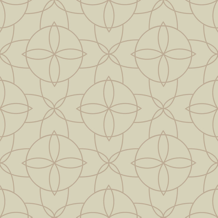 Court Rosette - Washed Terracotta Wallpaper