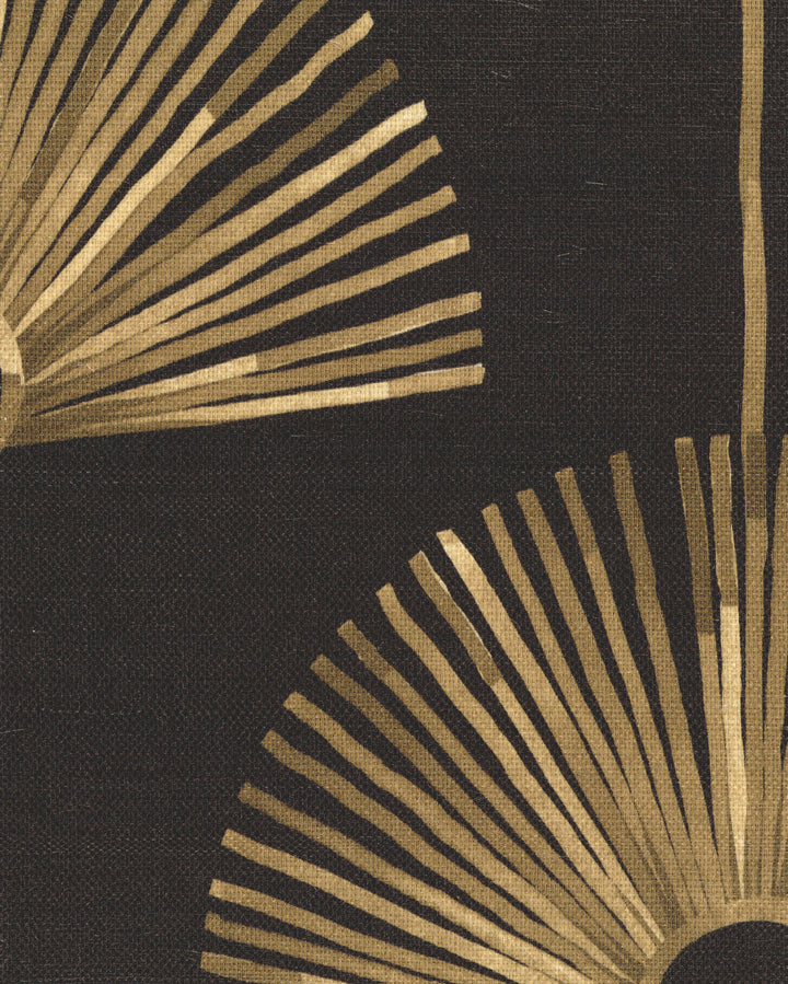 Deco Fan Black Gold Grasscloth