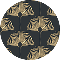 Deco Fan - Black Gold Wallpaper by Bohemian Bungalow