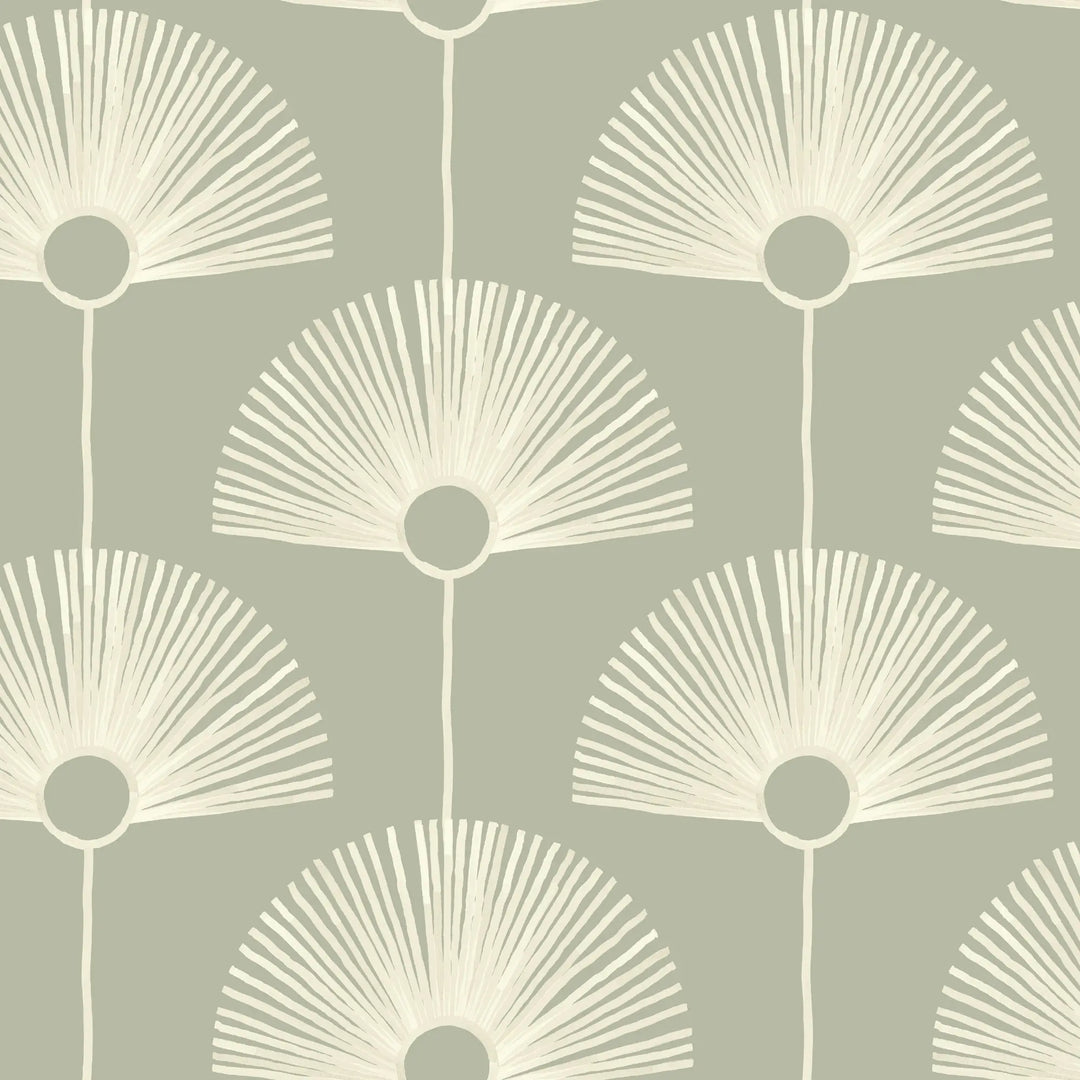 Deco Fan - Pale Green Wallpaper by Bohemian Bungalow