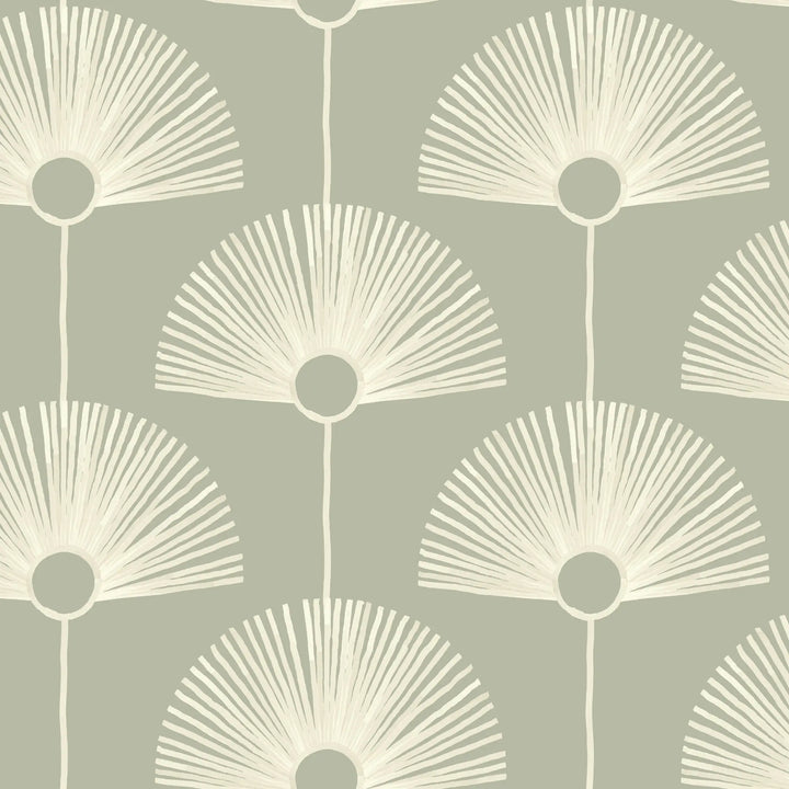 Deco Fan - Pale Green Wallpaper by Bohemian Bungalow