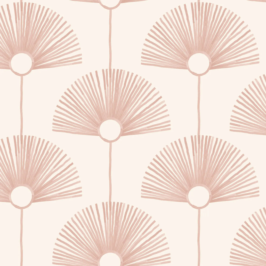 Deco Fan - Pink Rose Wallpaper by Bohemian Bungalow