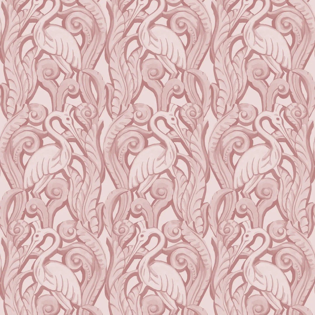 Deco Heron - Blush Wallpaper