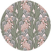 Deco Heron - Sunwashed Wallpaper