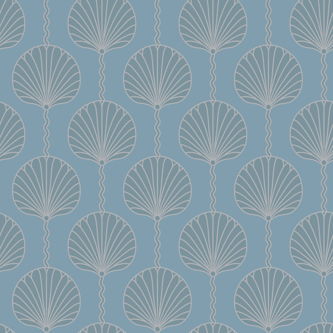 Deco Lily - Sky Blue Wallpaper