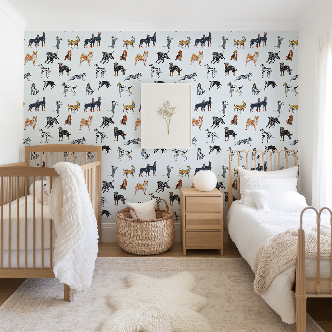 Dog Days - Pale Blue Wallpaper