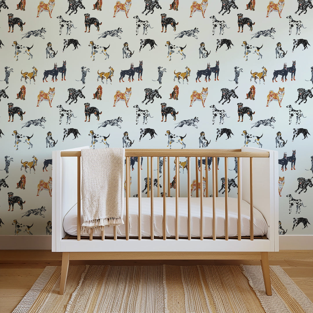 Dog Days - Pale Blue Wallpaper