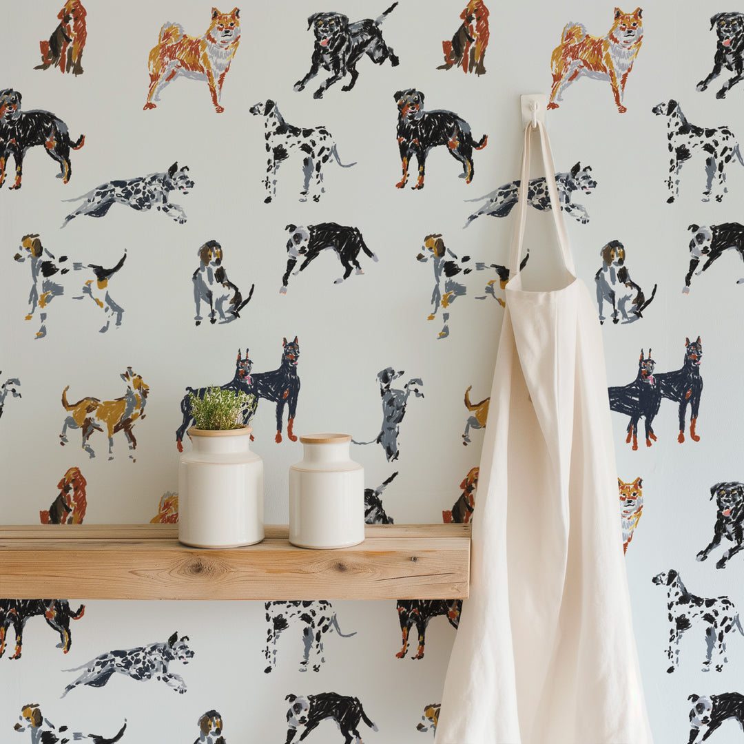 Dog Days - Pale Blue Wallpaper