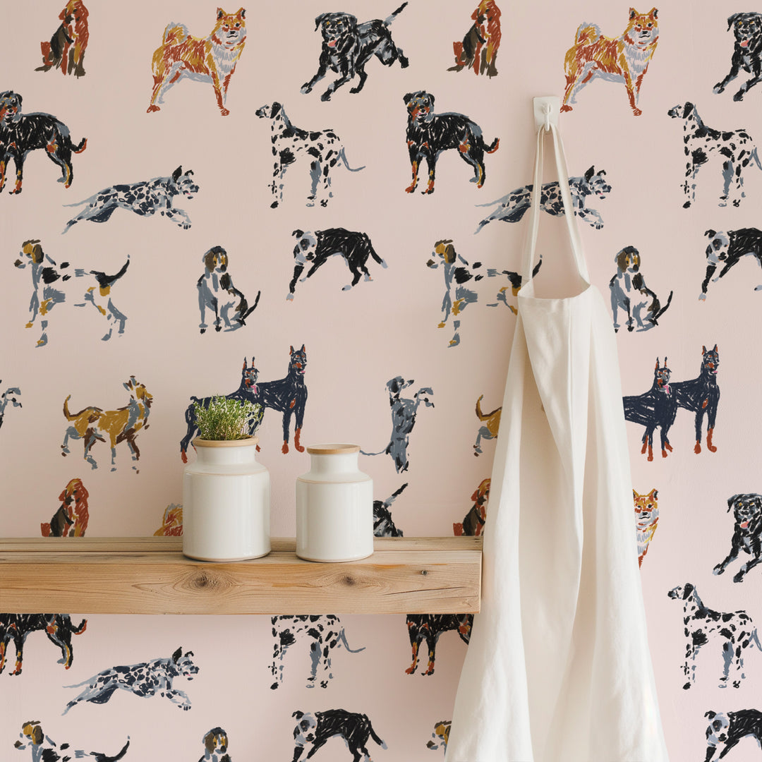 Dog Days - Sunbleached Pink Wallpaper