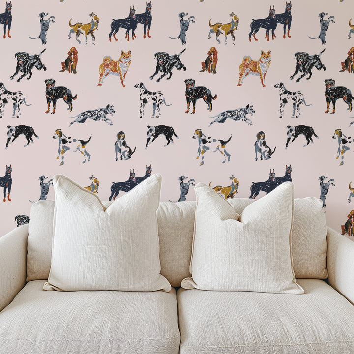 Dog Days - Sunbleached Pink Wallpaper