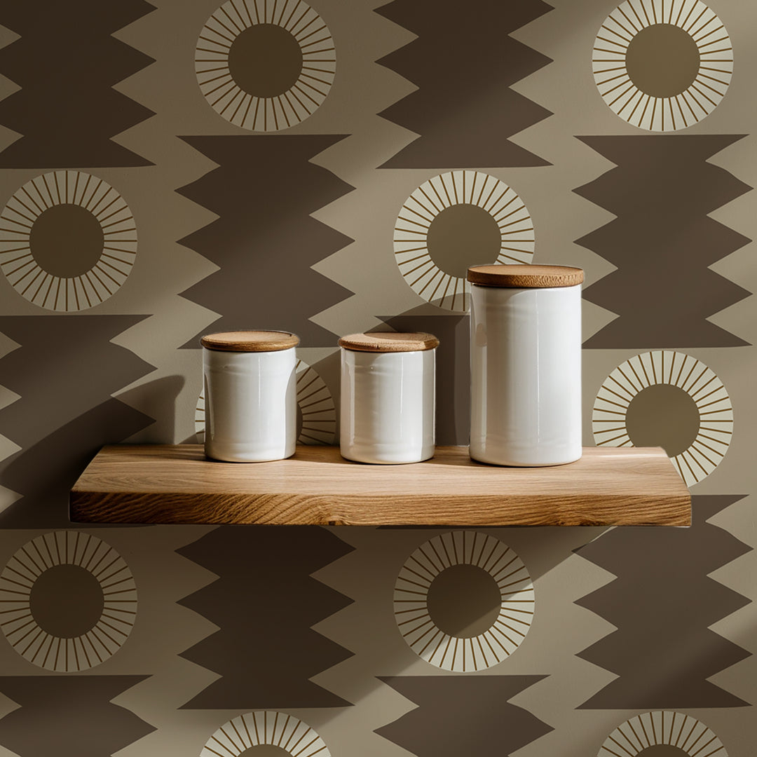 Drystone - Umber Wallpaper