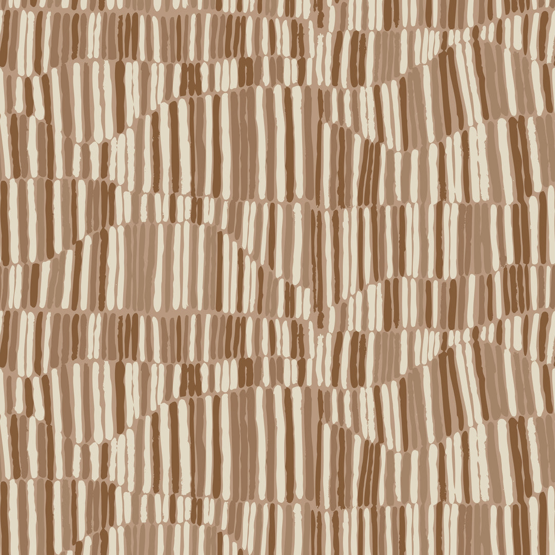 Jamaican Waves - Cocoa Brown Wallpaper by Forbes + Masters