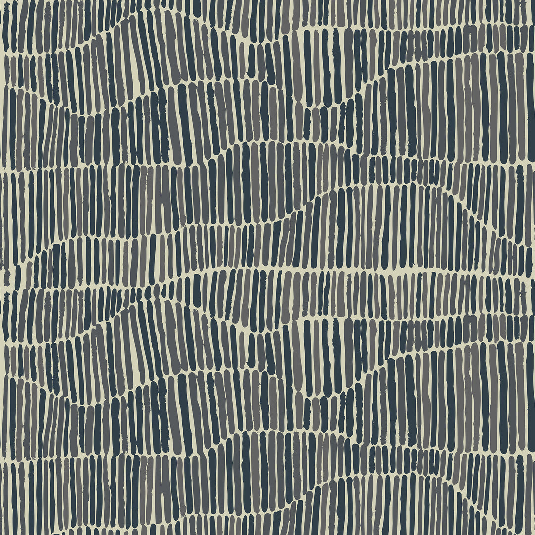 Jamaican Waves - Stone Blue Wallpaper by Forbes + Masters