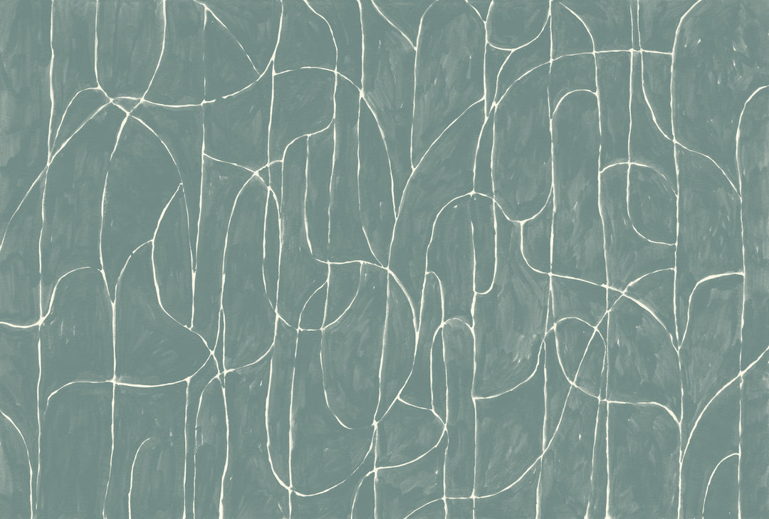 Boulder Beach Mural - Blue Jade Wallpaper by Forbes + Masters