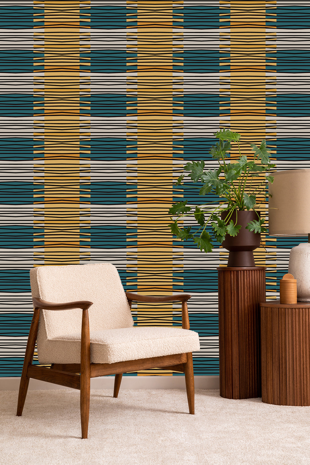 Zaire - Teal Wallpaper by Forbes + Masters