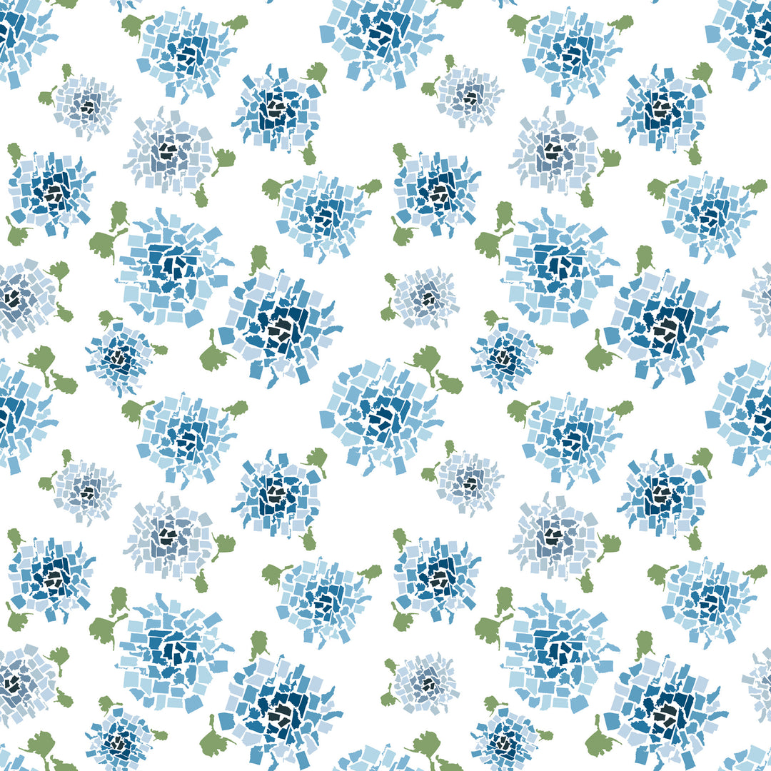 Fifty States Hydrangea - Blue Wallpaper by Honey + Hank