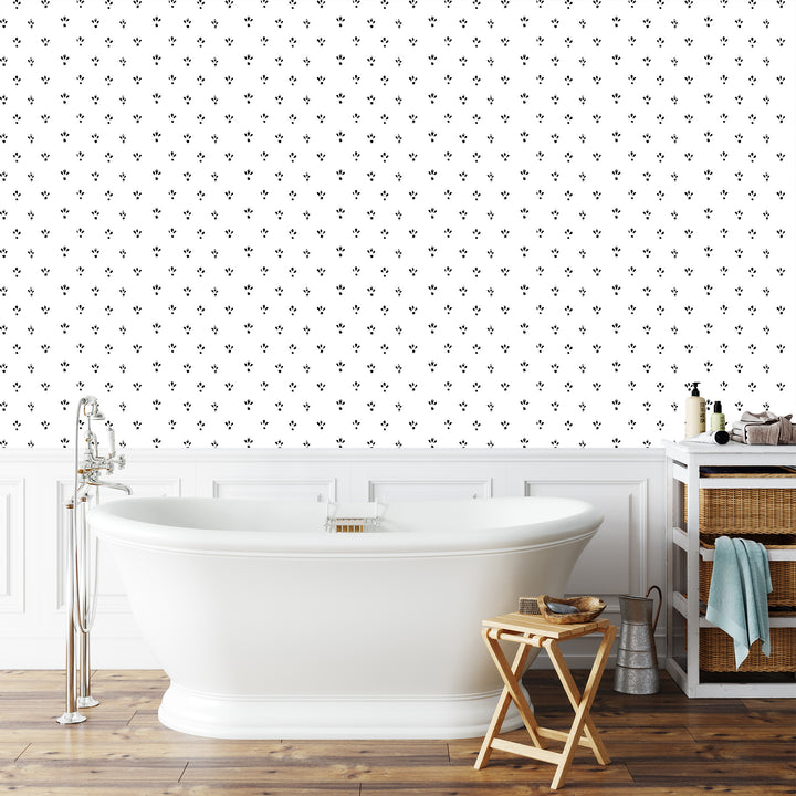 Fleur - Stamp Black Wallpaper