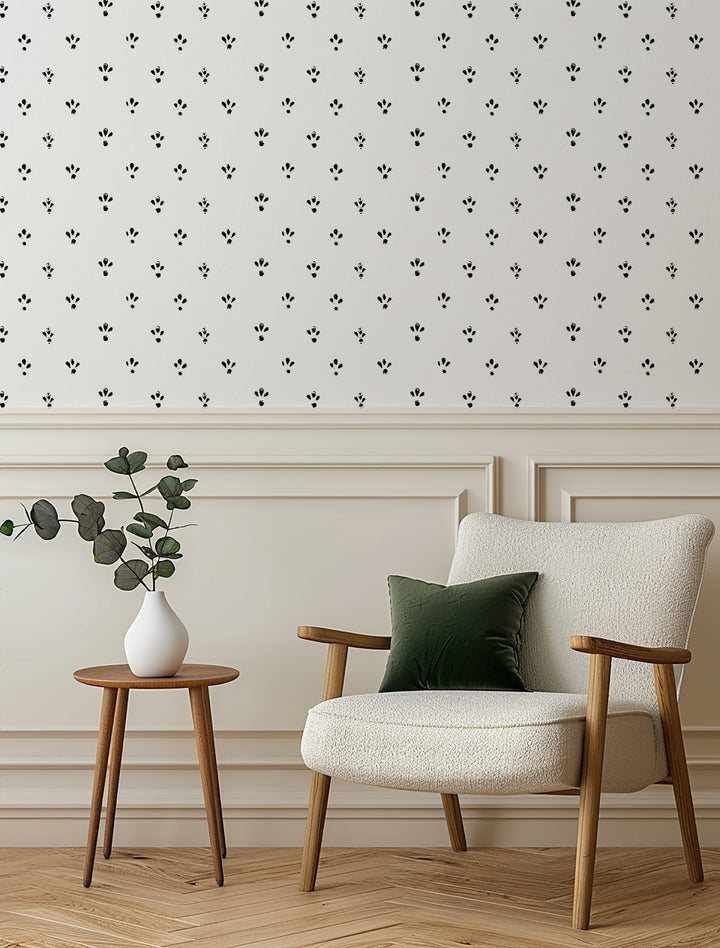 Fleur - Stamp Black Wallpaper