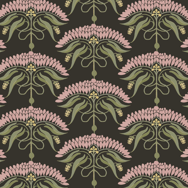 Fleur de Rêve - Soot Floral Wallpaper