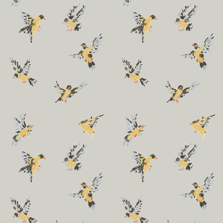 Flight of the Finches - Cloud Gray Wallpaper