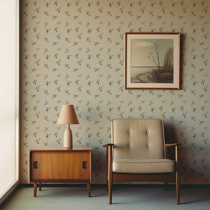 Flight of the Finches - Cloud Gray Wallpaper