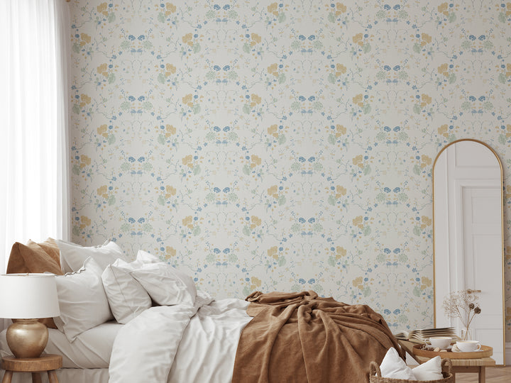 Floral Lace - Natural Cotton Wallpaper