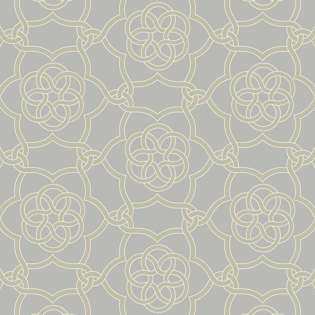 Floret Lattice - Silver Sage Wallpaper