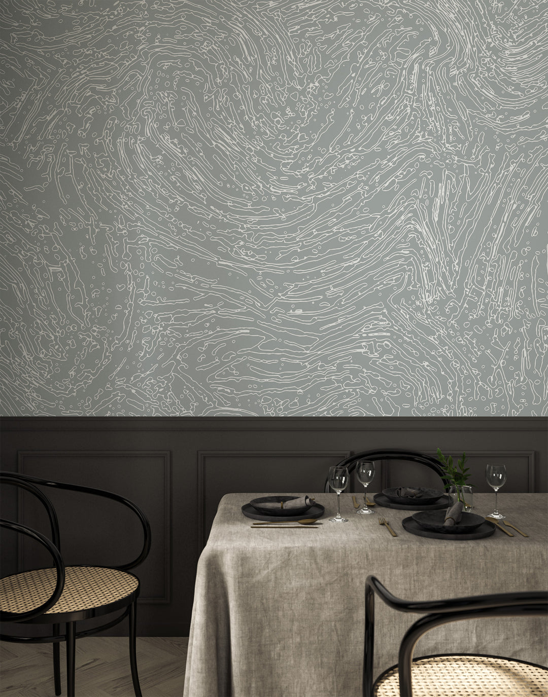 Flow Wall Mural - Graphite