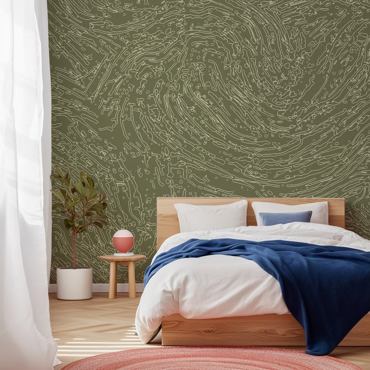 Flow Wall Mural - Olive