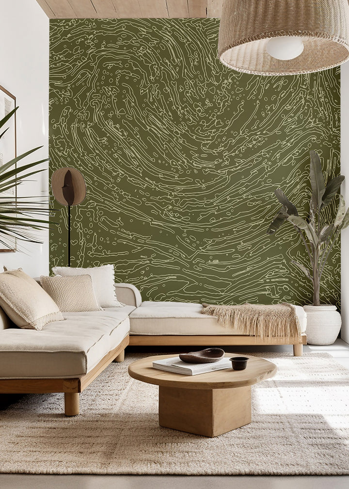 Flow Wall Mural - Olive