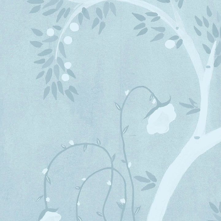 Forgotten Thicket Wall Mural - Washed Blue