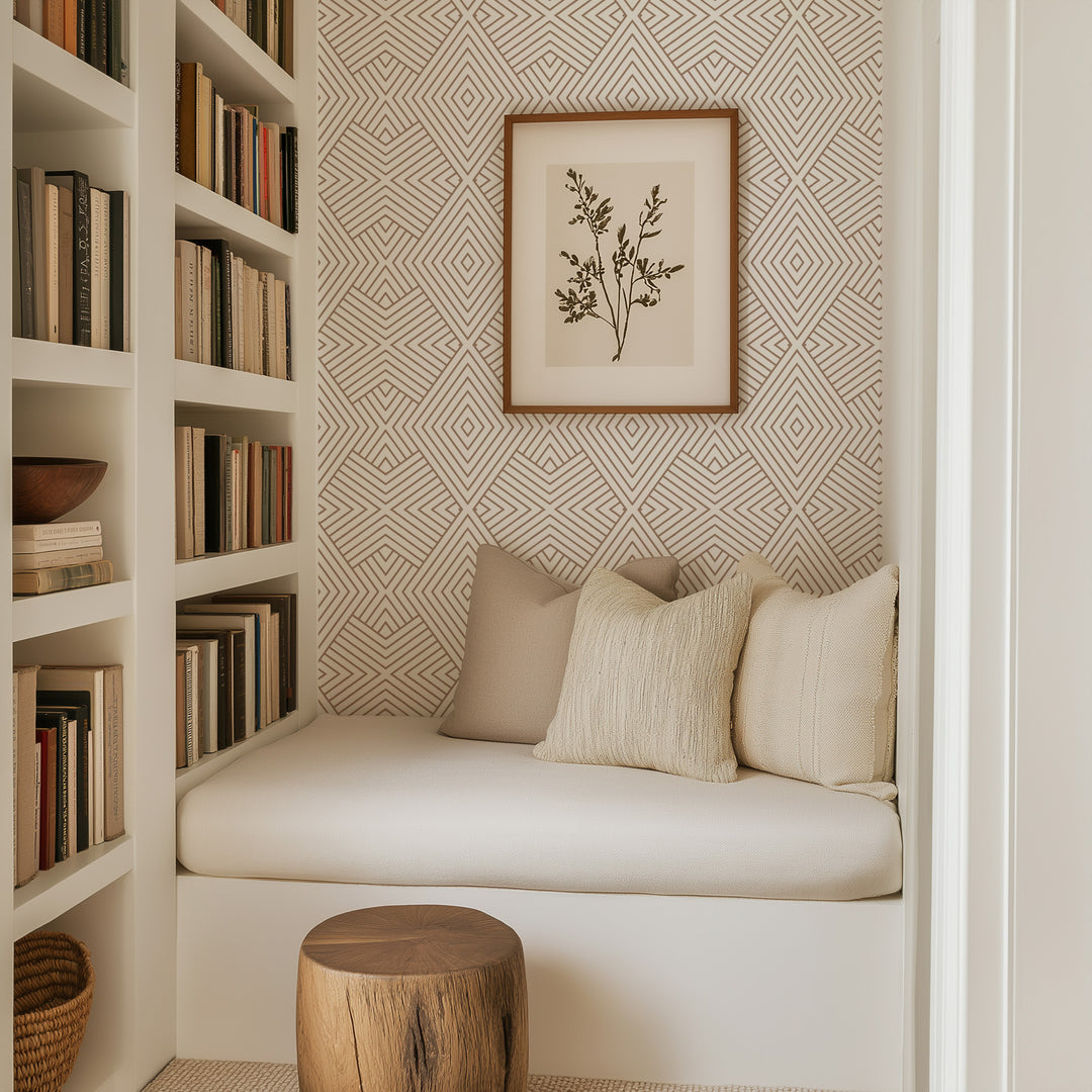 Formation - Truly Taupe Geometric Wallpaper by Mrs. Paranjape