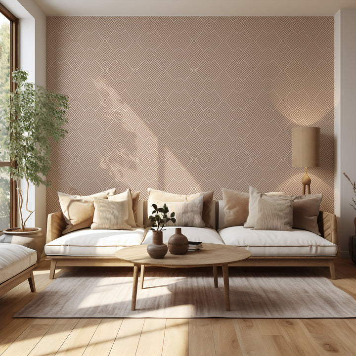 Formation - Truly Taupe Reverse Geometric Wallpaper by Mrs. Paranjape