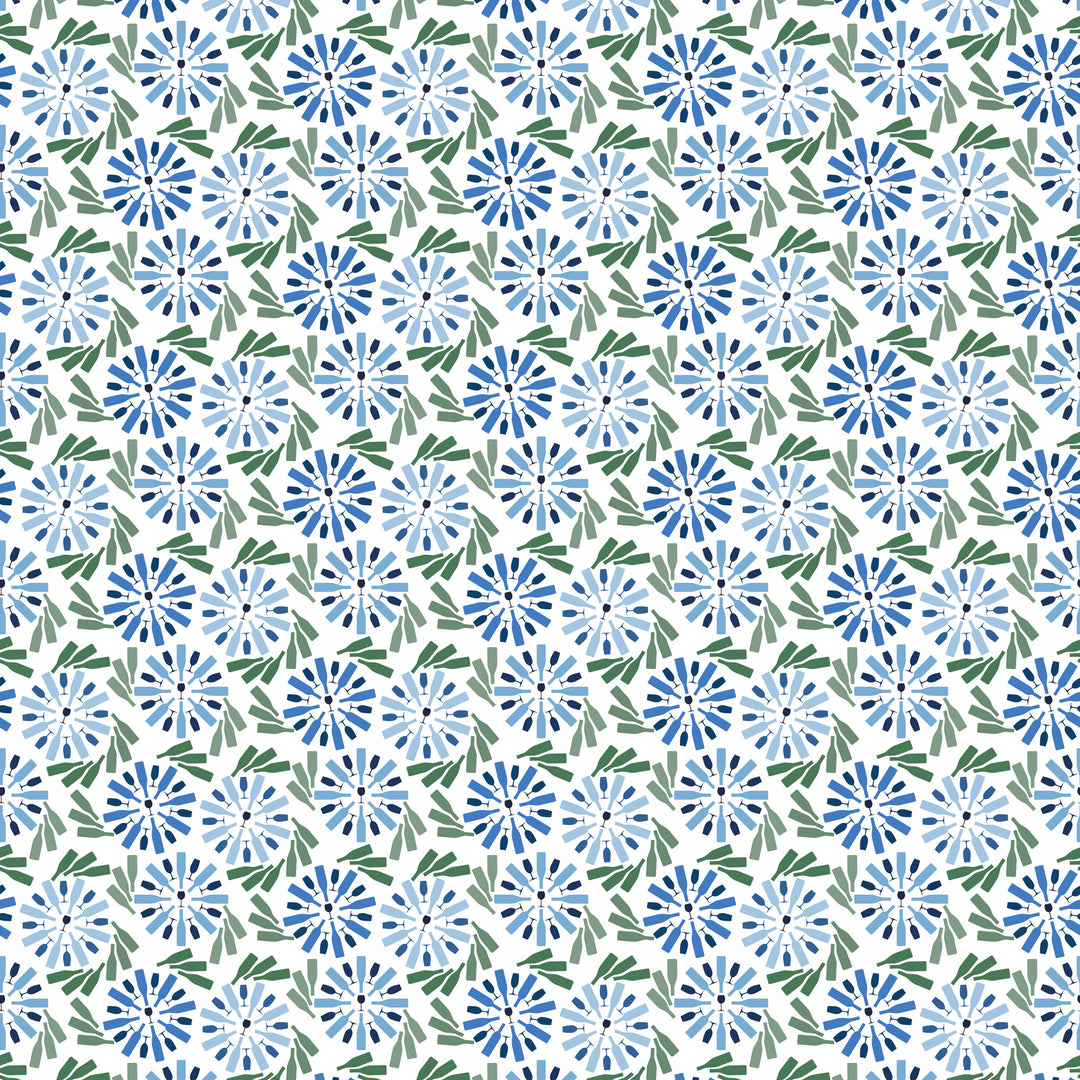 Fruit of Wine - Blue Floral Wallpaper by Honey + Hank