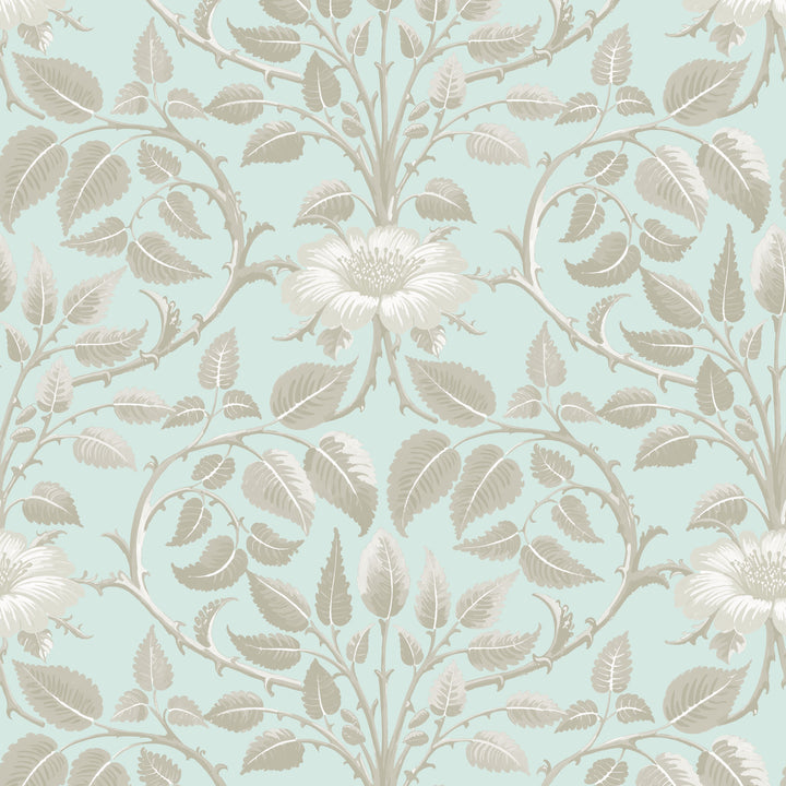 Garden Vine - Alabaster Blue Botanical Wallpaper